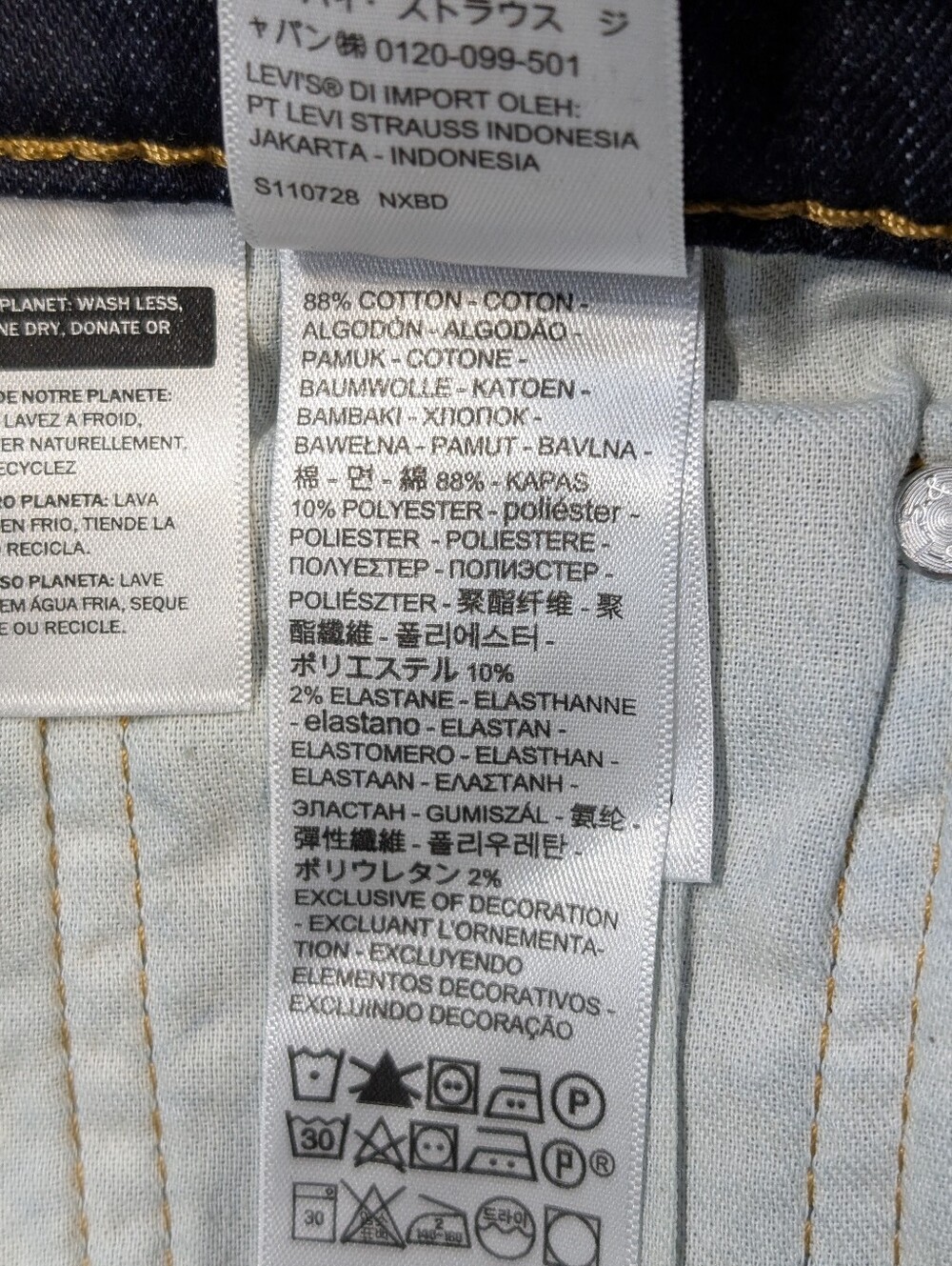 Levi's 511 Slim Fit Jeans Men's 30 X 30 Dark Wash Blue NWT - Picture 5 of 13